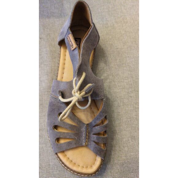 Pikolonos Suede Gray Tie Sandals, Size 33, Gladiator, Strappy, Artsy, Boho - Picture 5 of 8